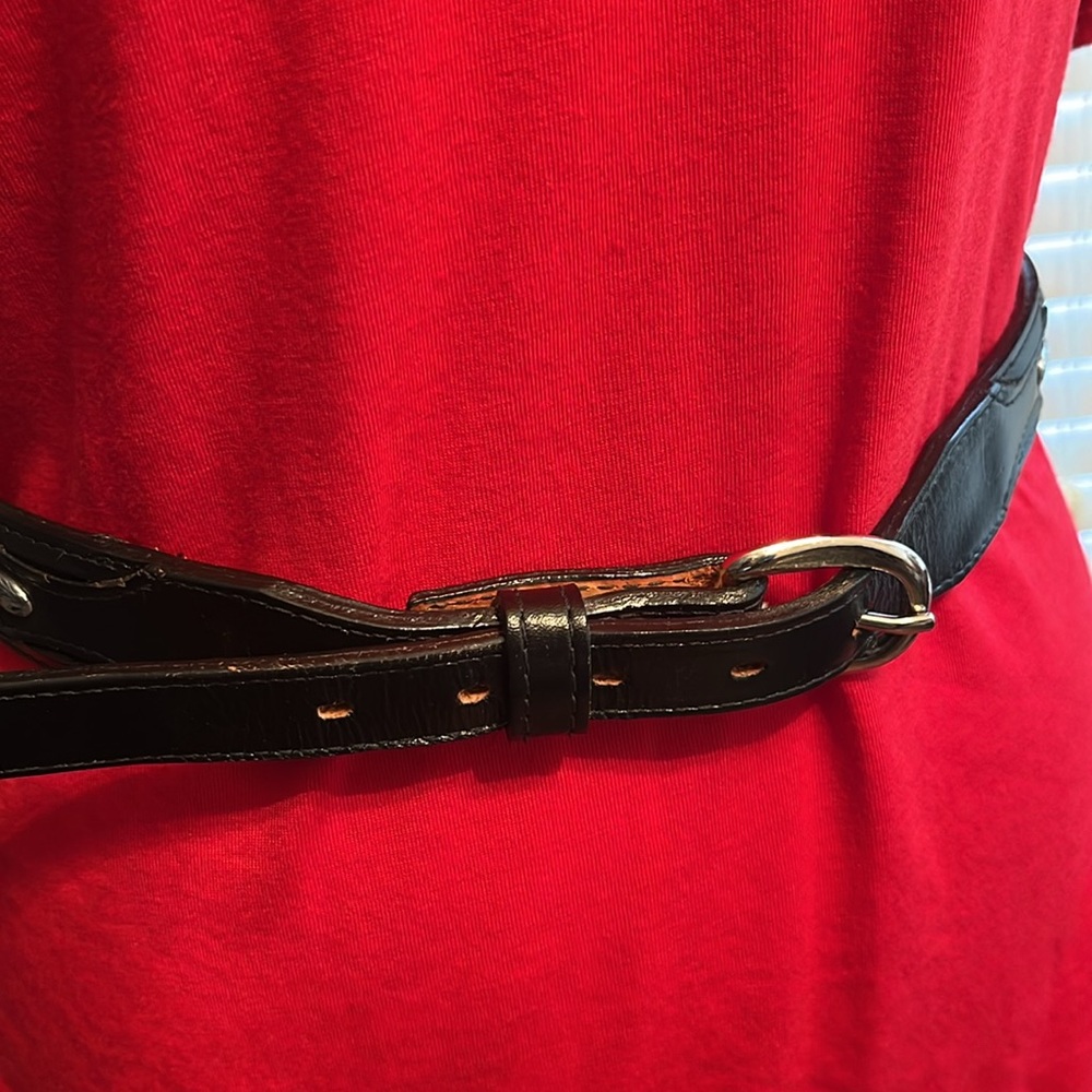 Aztec Handcrafted Leather Belt in Tan with Black Edging - Picture 11 of 14